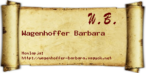Wagenhoffer Barbara névjegykártya